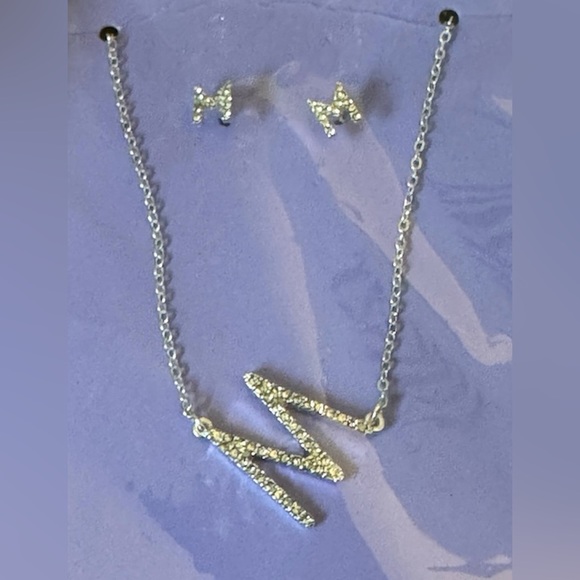 Claire's Jewelry - Claire’s “M” Necklace Earrings Set